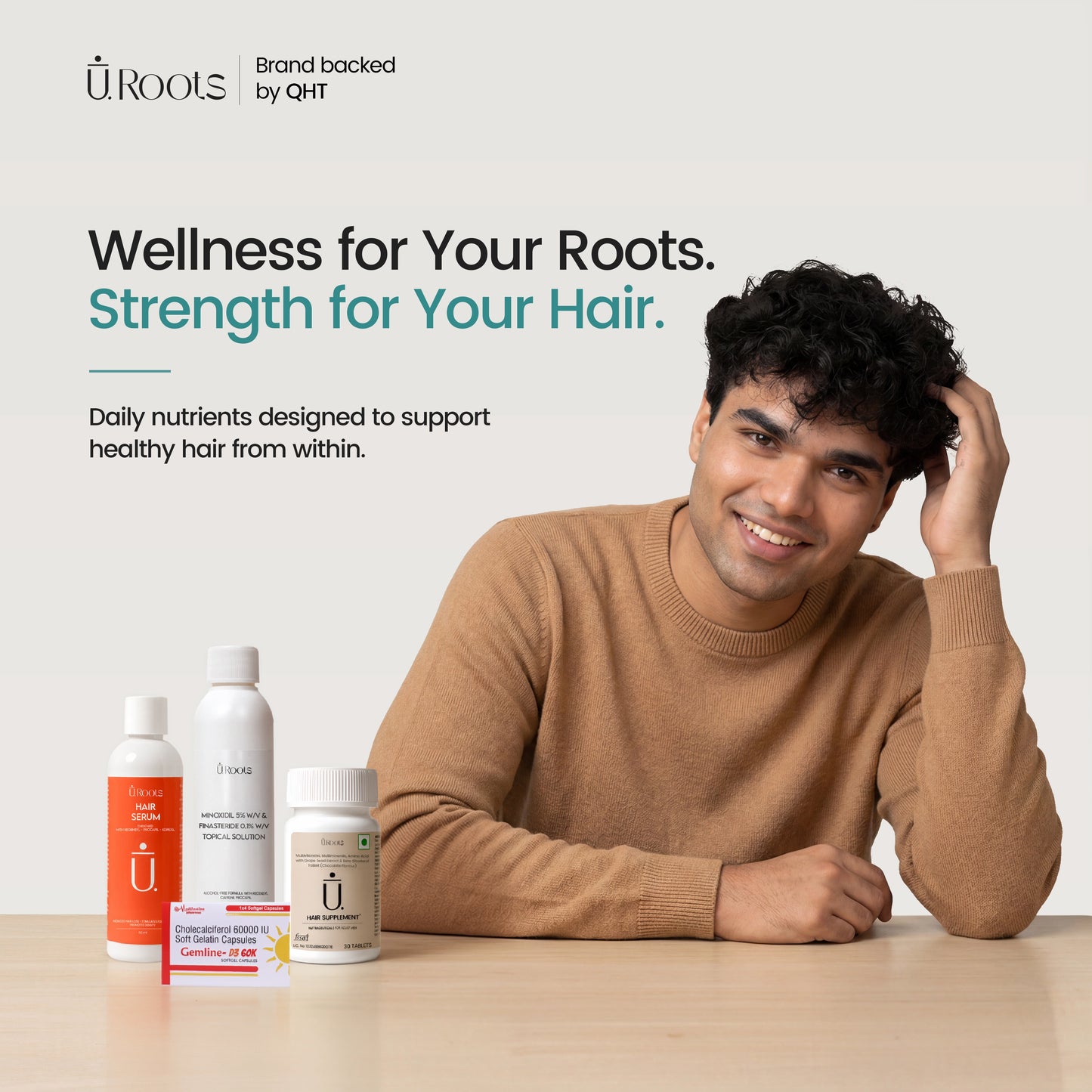 URoots Daily Hair Wellness Kit for Men & Women