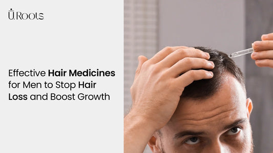 Man applying effective hair medicine for regrowth to his scalp, following a hair loss treatment plan.