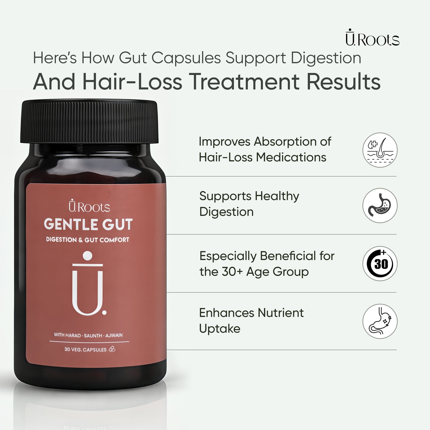 Gentle Gut Daily Probiotic Wellness Supplement | Digestive & Immunity Support | URoots