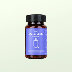 URoots Calm Mind | Stress Relief Supplement | Hair Fall Control | 30 Capsules | Men & Women