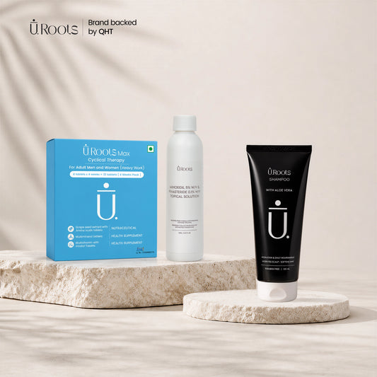 URoots Hair Fall Control Kit | Scalp Revival 3-Step Routine