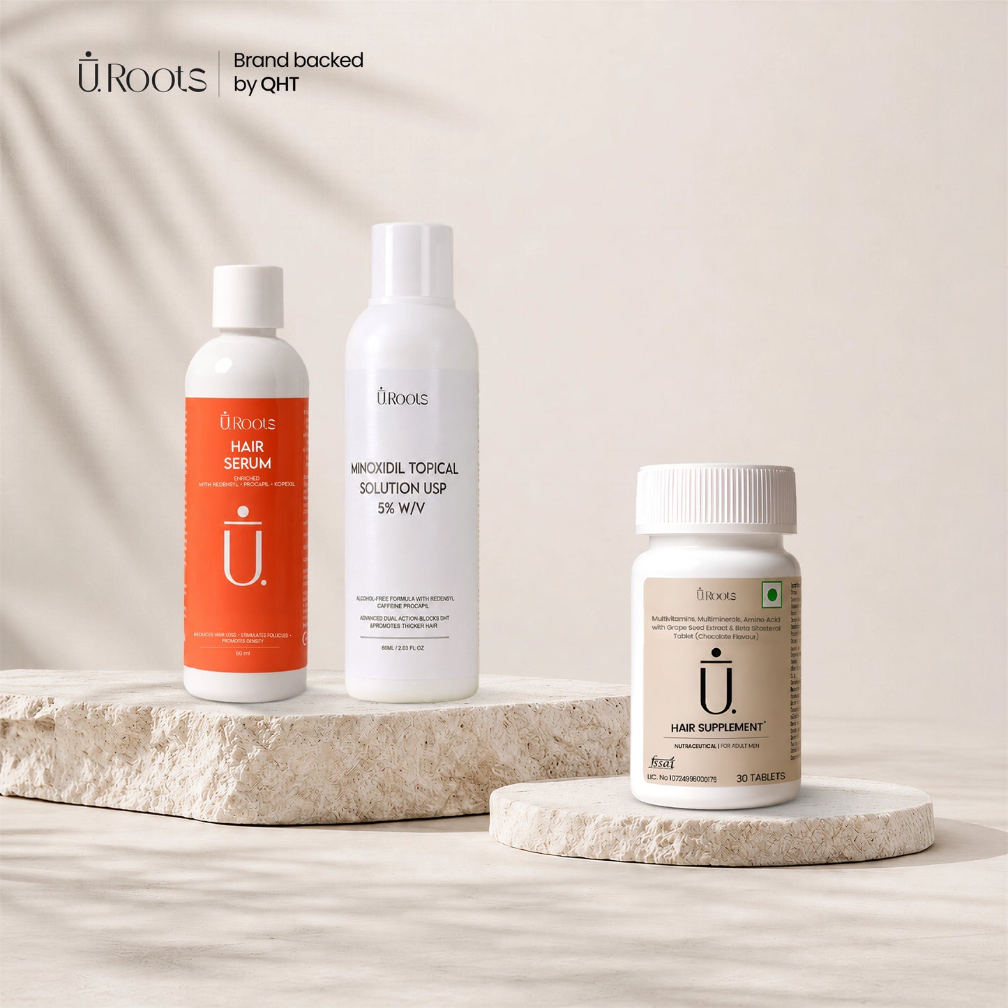 URoots Hair Regrowth Kit | URoots Hair Serum + Minoxidil 5% + Hair Wellness Supplement
