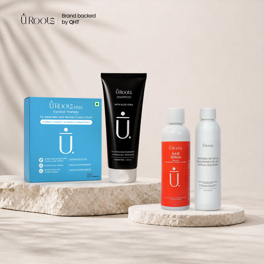 URoots Advanced Hair Regrowth Kit for Men | 4-Step Routine with Max Cyclical Hair Therapy