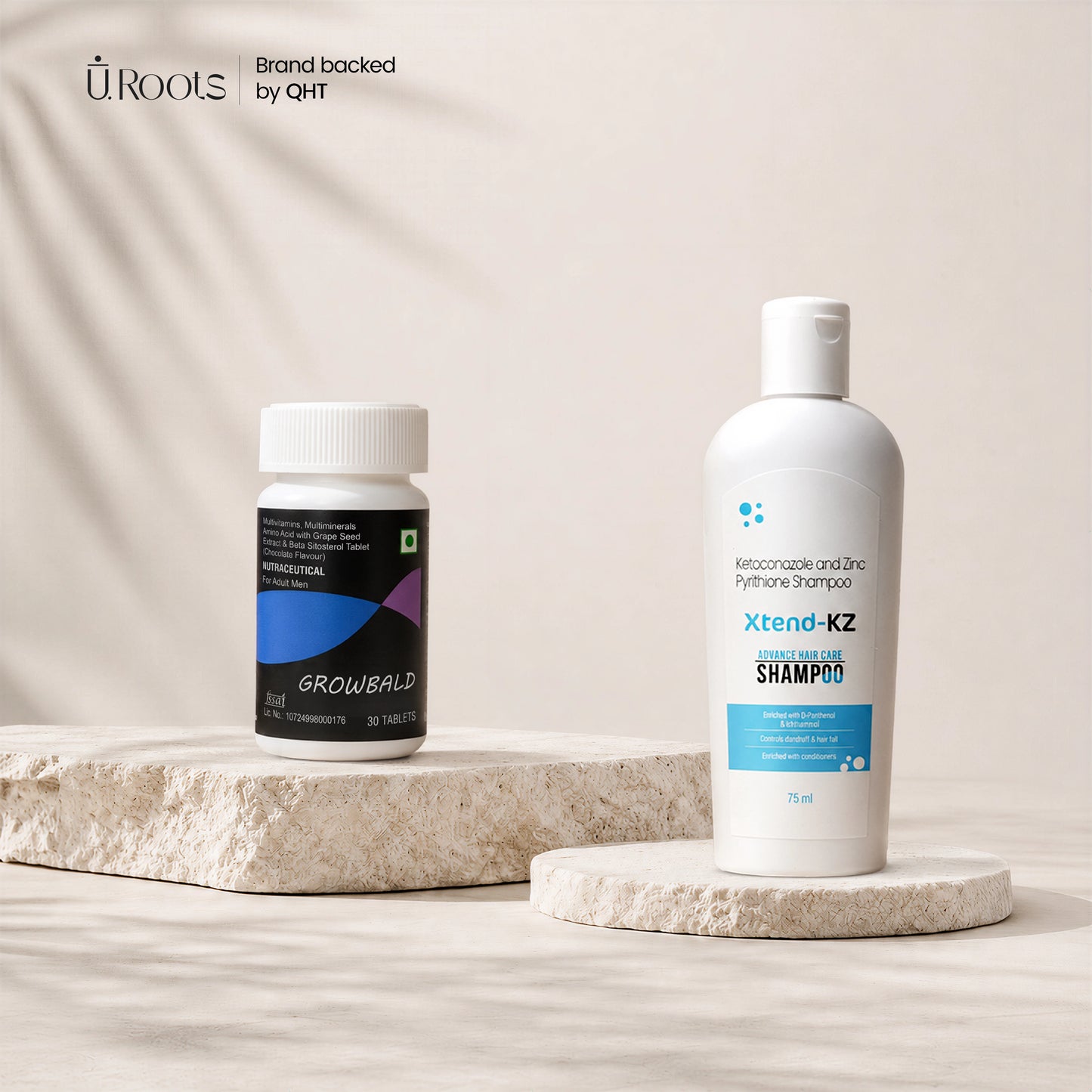 URoots Hair Care Combo Kit | KZ Shampoo + Growbald