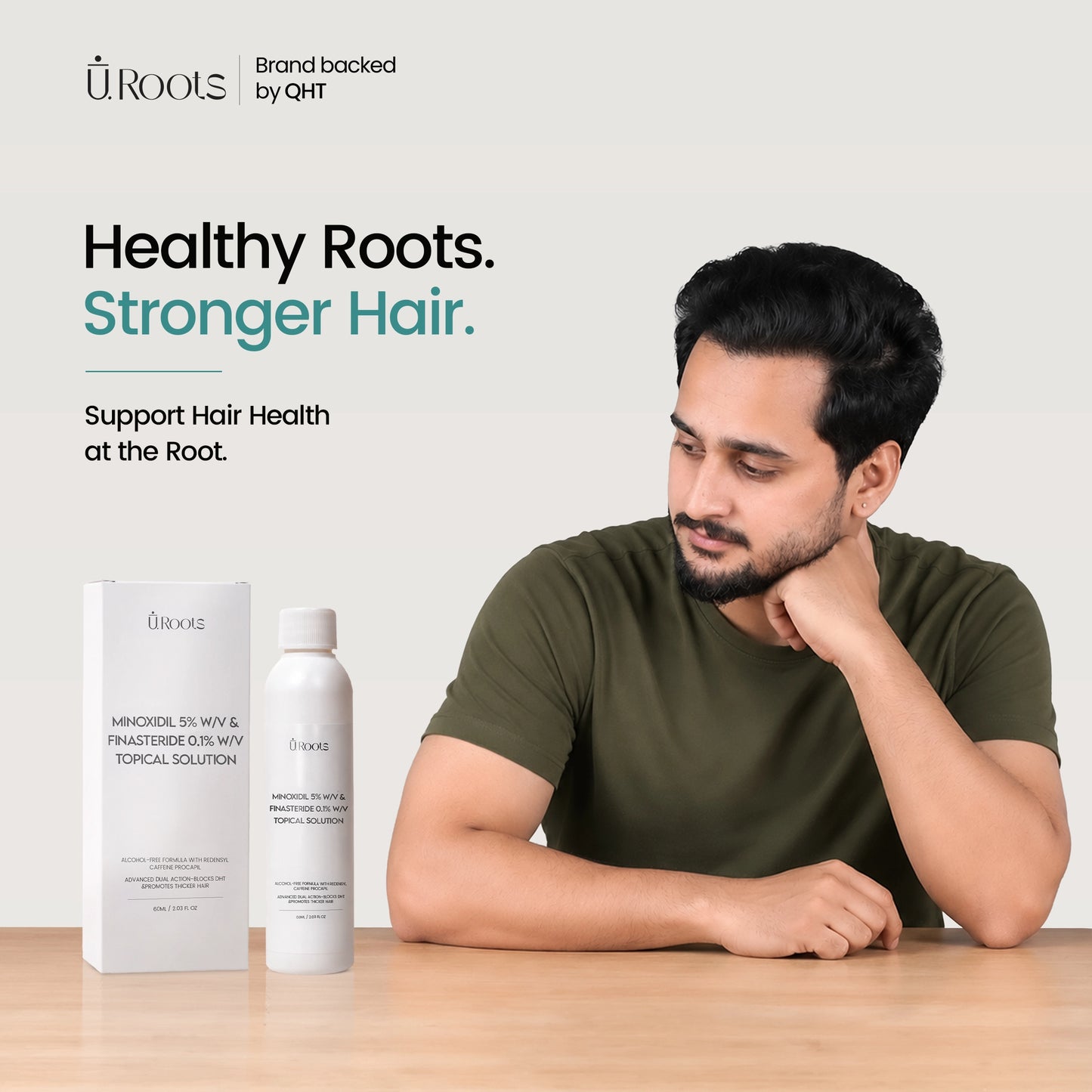 URoots Minoxidil 5% Solution for Men | Daily Scalp Treatment