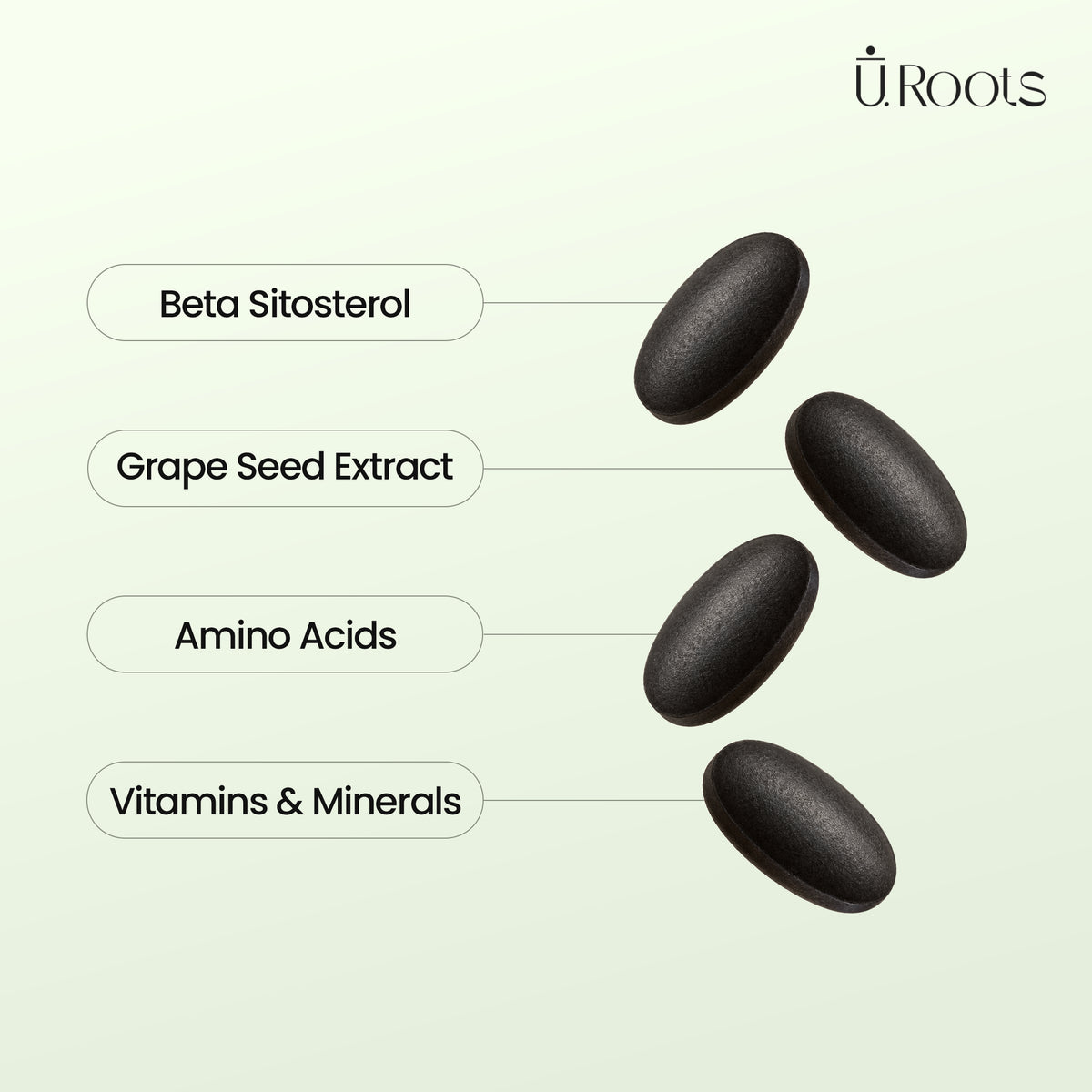 URoots Hair Growth Multivitamin | DHT Control + Biotin | 30 Tablets | Men & Women