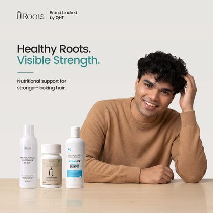 URoots Complete Male Pattern Hair Loss 3-Piece System Kit | 3-Piece Kit | For Men Only