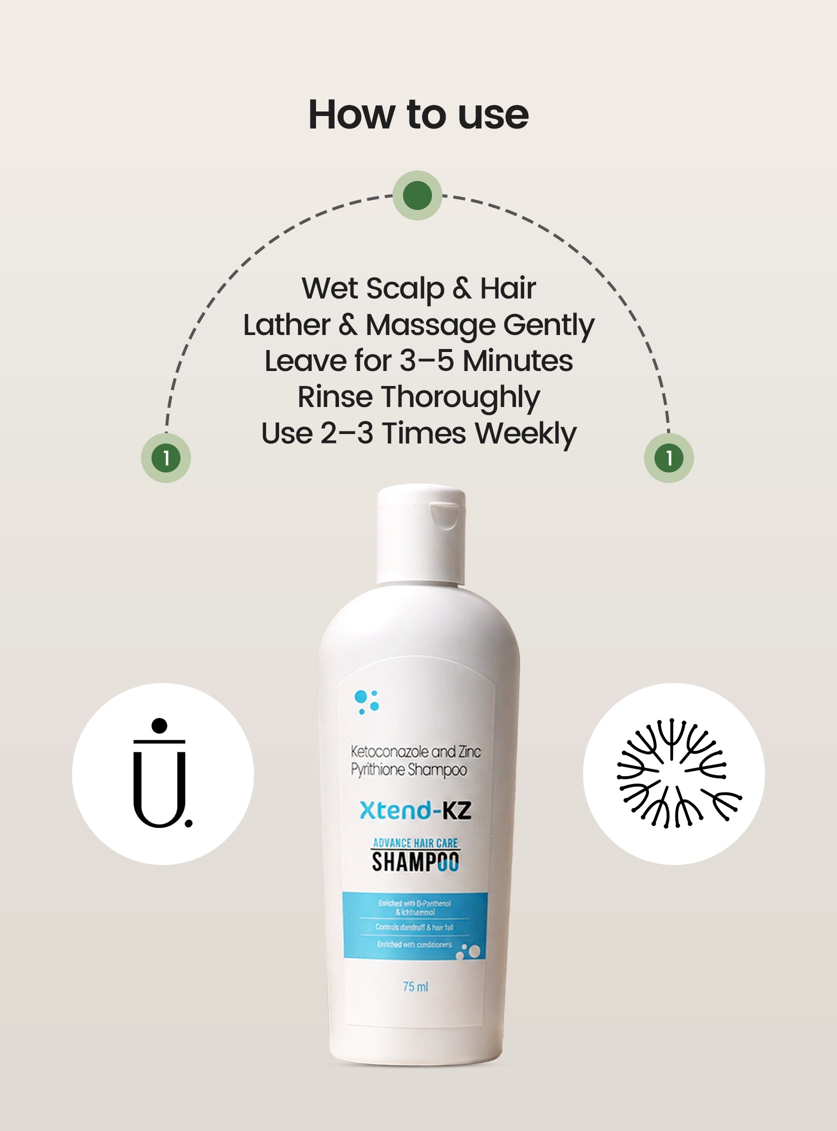 Xtend KZ Ketoconazole Anti-Dandruff Shampoo | URoots