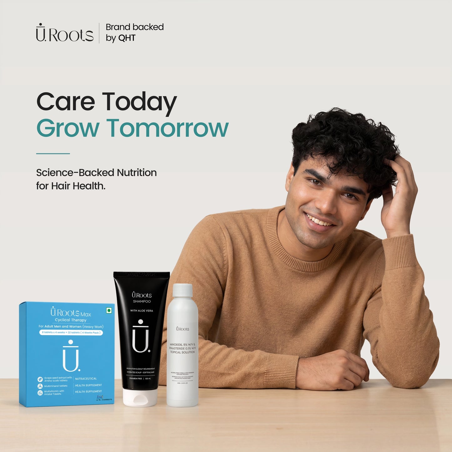 URoots Hair Fall Control Kit | Scalp Revival 3-Step Routine