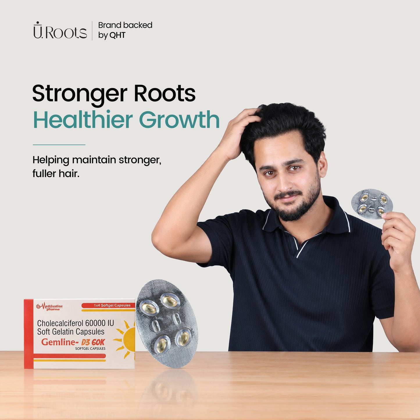 Gemline-D3 Vitamin D3 Capsules for Hair Care