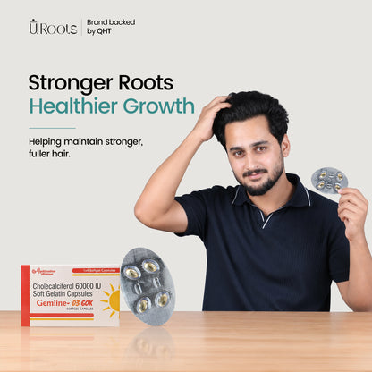 Gemline-D3 Vitamin D3 Capsules for Hair Care