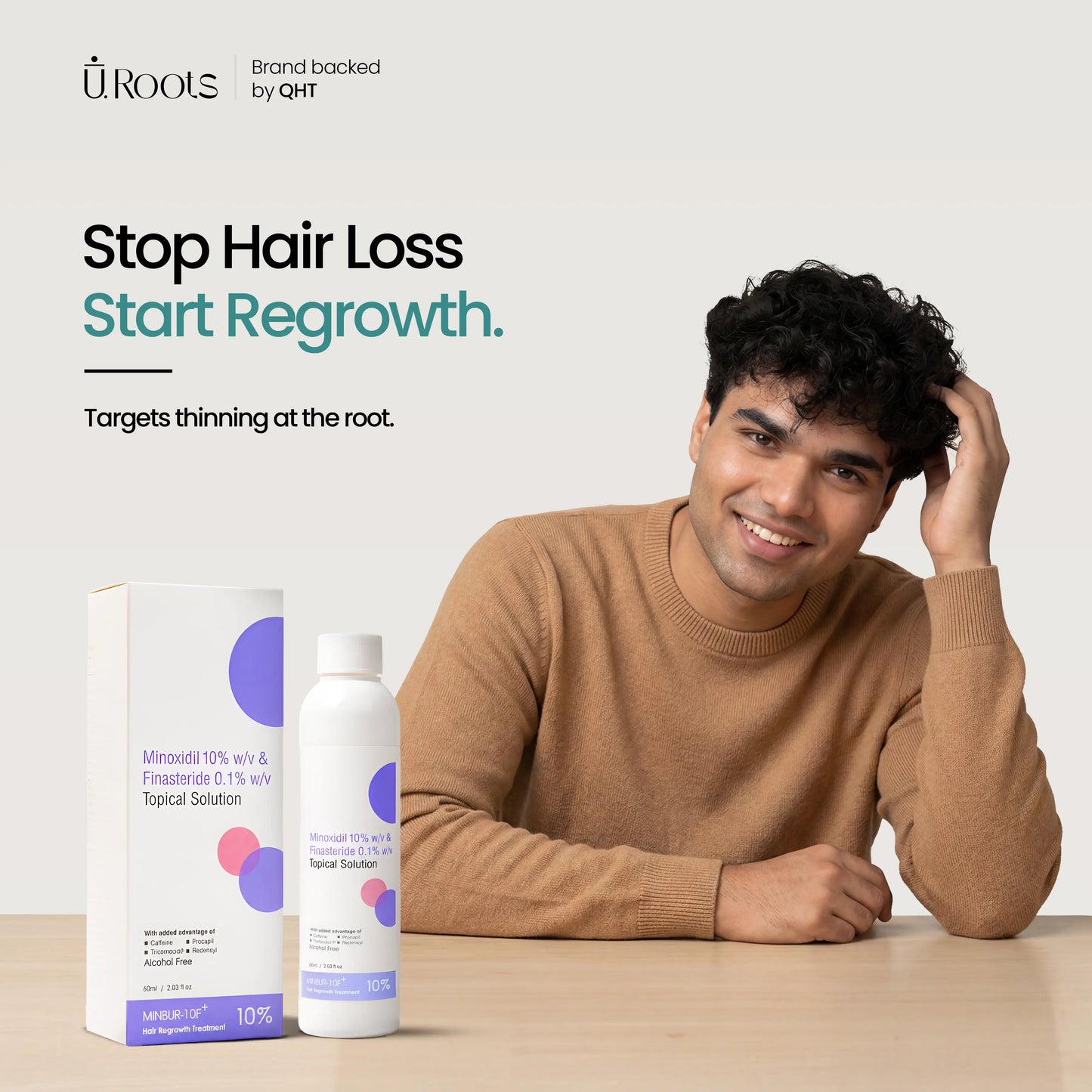 Minbur 10F+ Minoxidil 10% + Finasteride 0.1% Scalp Care Solution For Male Pattern Hair Loss