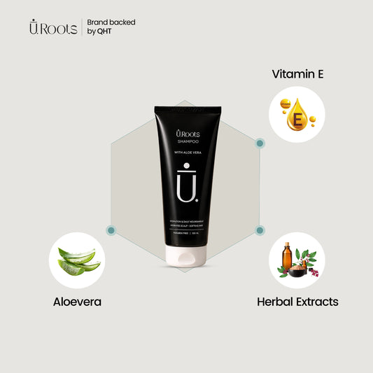 URoots Hair Loss Shampoo | Hydrating + Scalp Soothing | Sulphate & Paraben-Free | 100ml | Men & Women