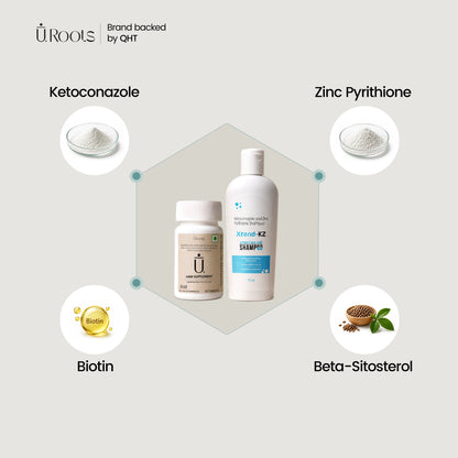 URoots Clinical Scalp Cleansing & Internal Hair Nourishment Duo Kit | 2-Piece Kit | For Men & Women