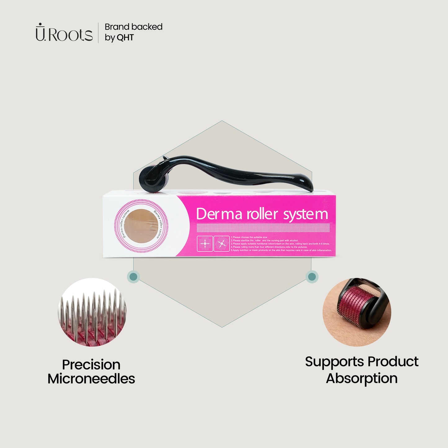 URoots 1.0mm Clinical Titanium Micro-Needling Scalp Activator | 1 Unit | For Men Only