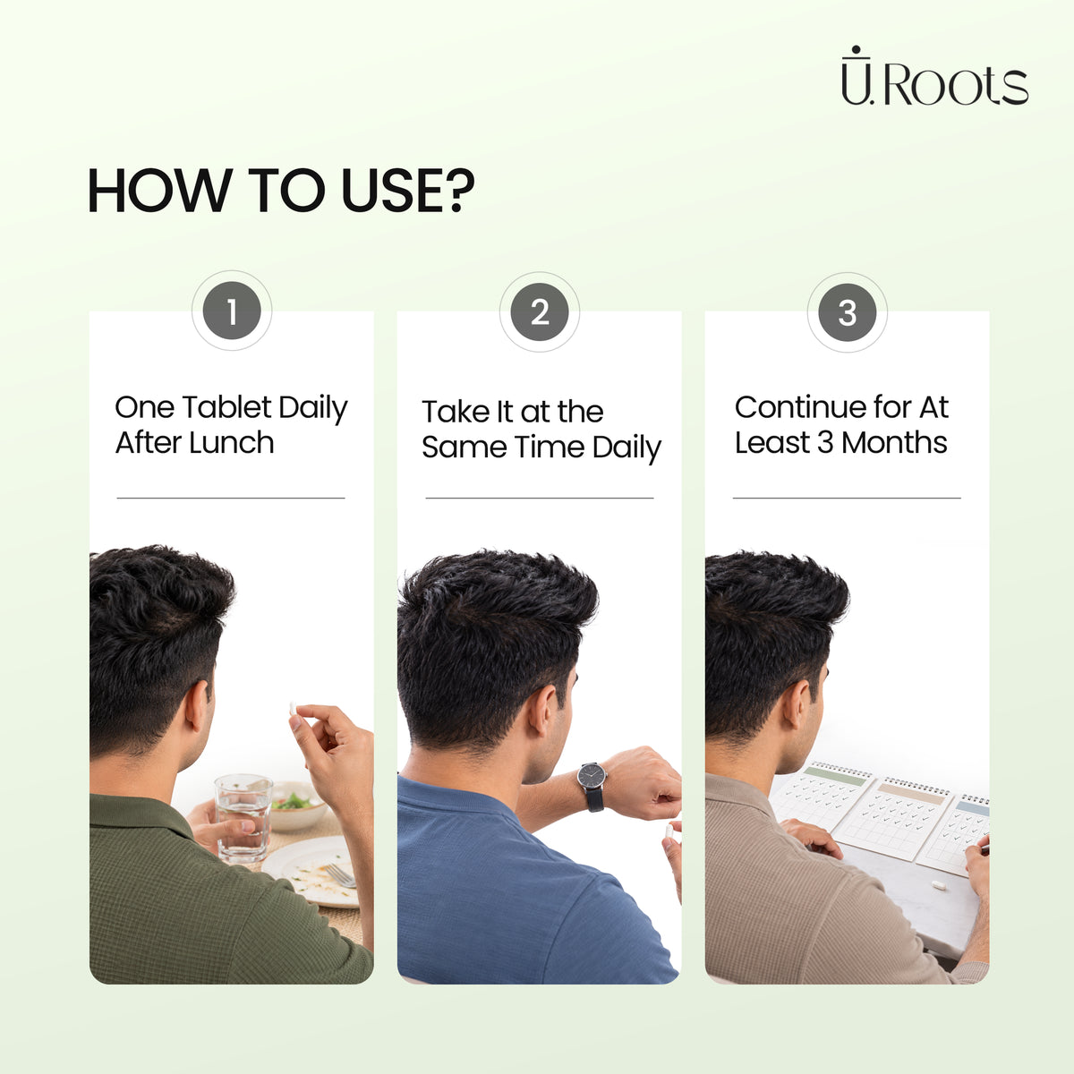 URoots Hair Growth Multivitamin | DHT Control + Biotin | 30 Tablets | Men & Women