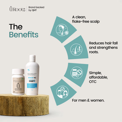 URoots Clinical Scalp Cleansing & Internal Hair Nourishment Duo Kit | 2-Piece Kit | For Men & Women