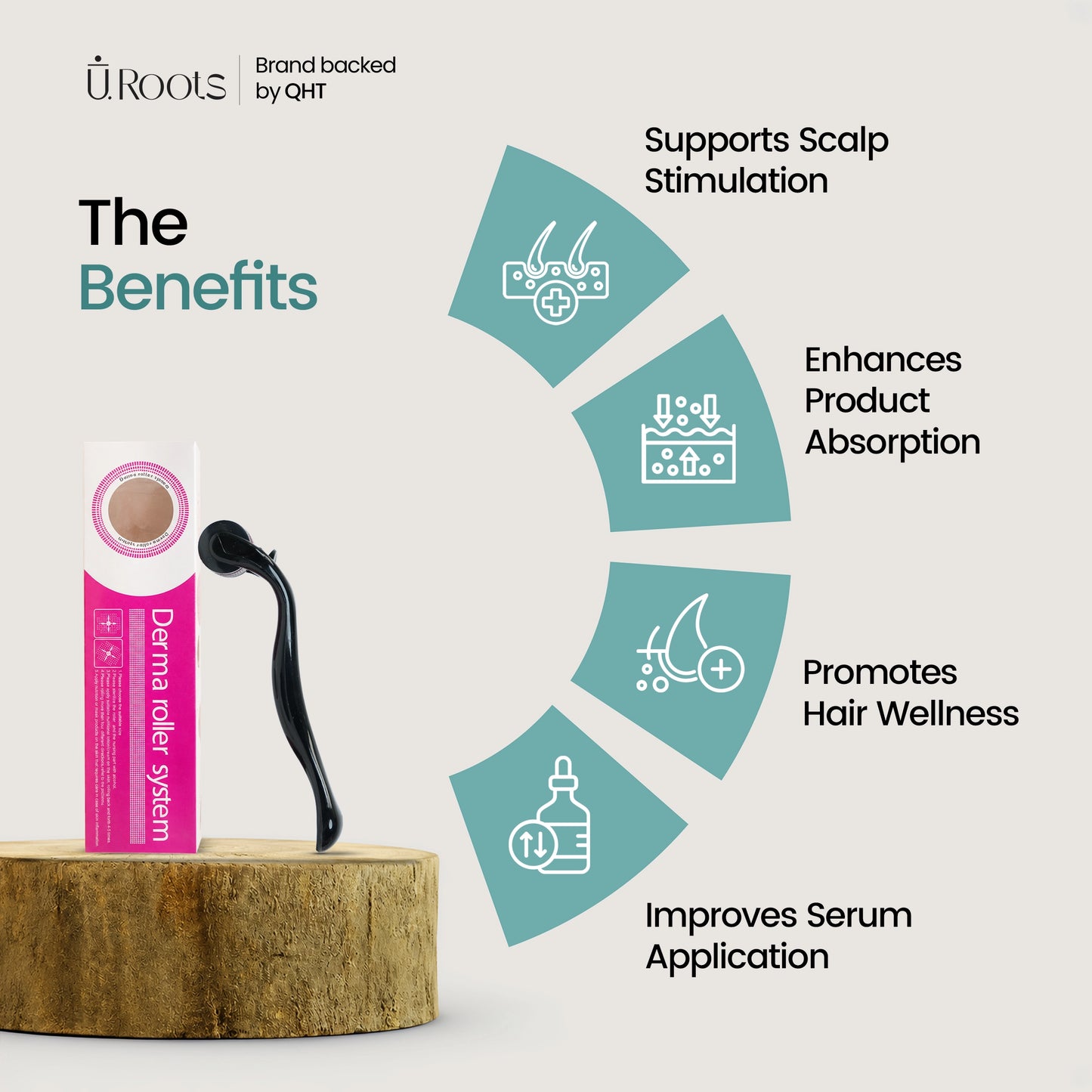 URoots 1.0mm Clinical Titanium Micro-Needling Scalp Activator | 1 Unit | For Men Only
