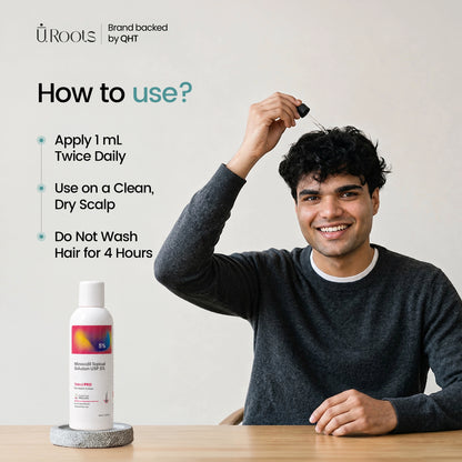 URoots Complete Hair Care System Kit — Ketoconazole Shampoo + Minoxidil + Daily Supplement for Men