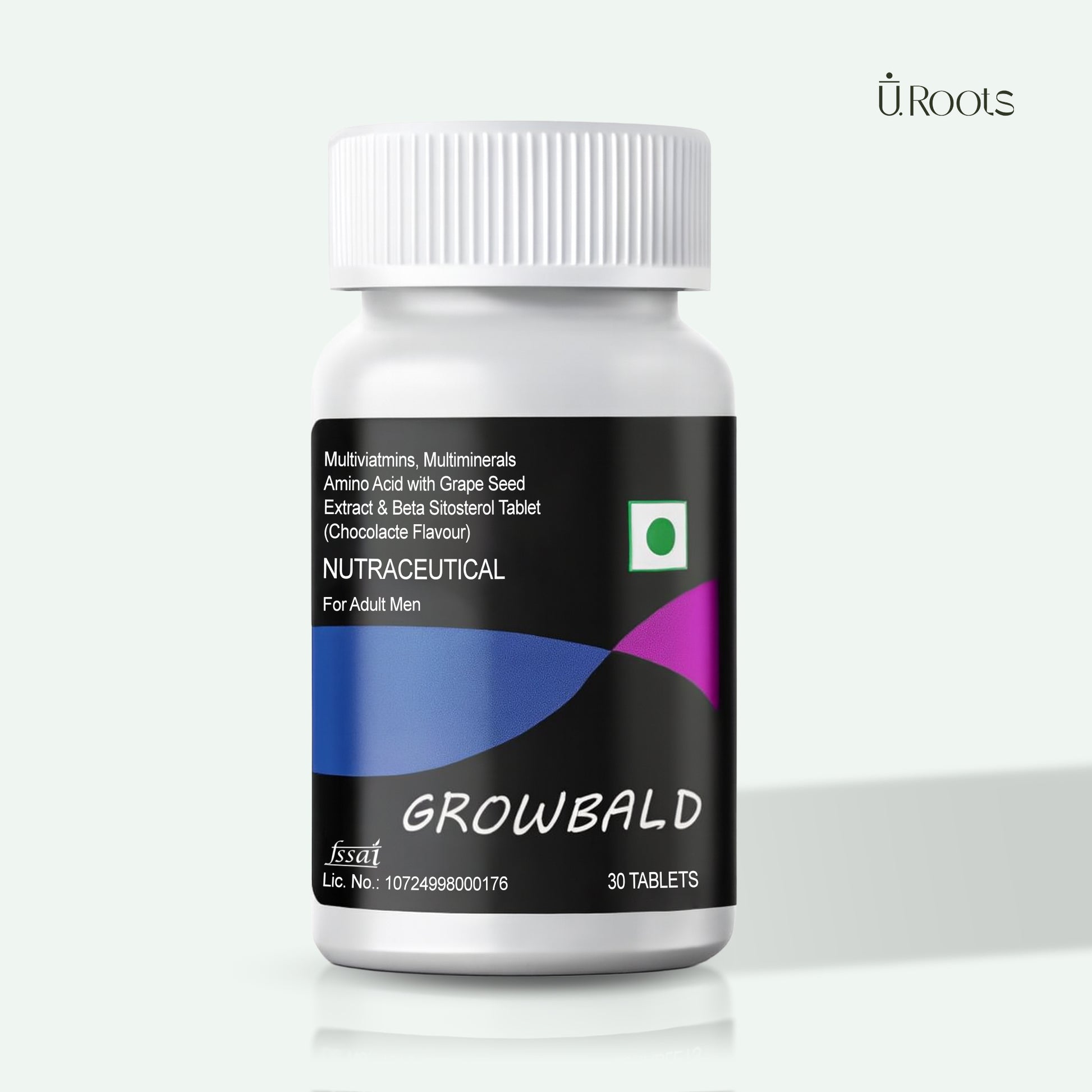 GROWBALD Nutraceutical Multivitamin tablets for men with Beta Sitosterol and Amino Acids.